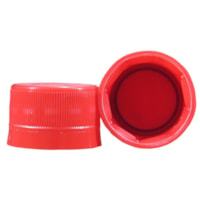 Tampa Plástica com lacre p/ garrafa pet 28mm Vermelho 100un