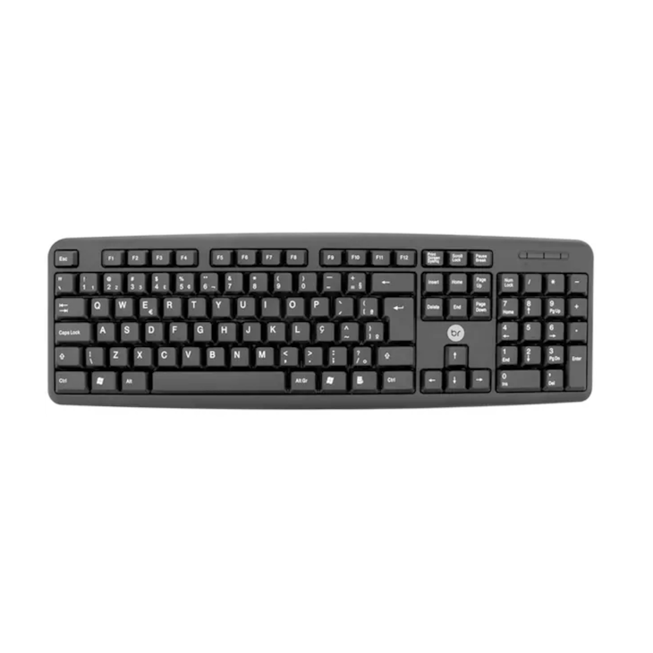 Teclado Simples USB Padrão ABNT2 Preto 0014 Bright 01un