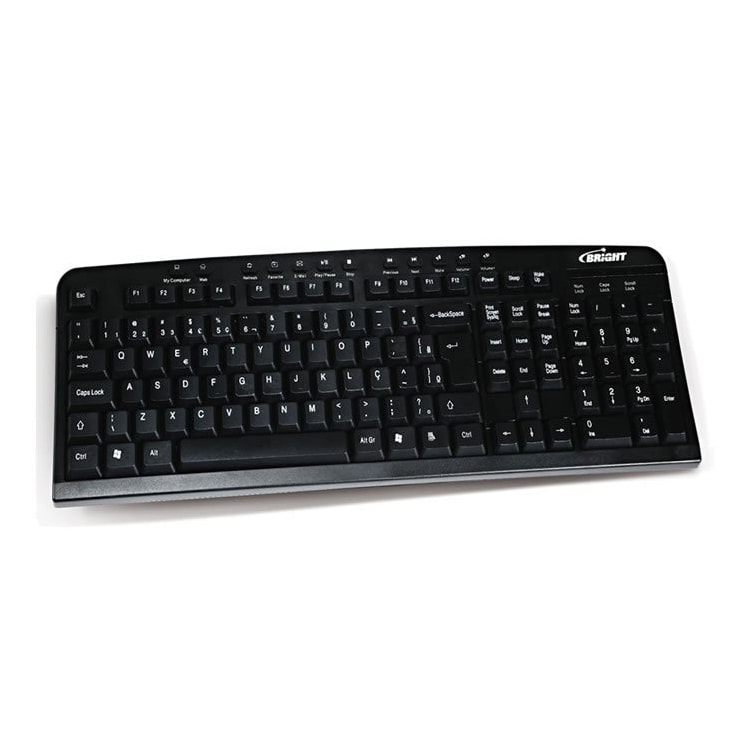 Teclado USB Multimídia Padrão ABNT2 Preto 0132 Bright 01un