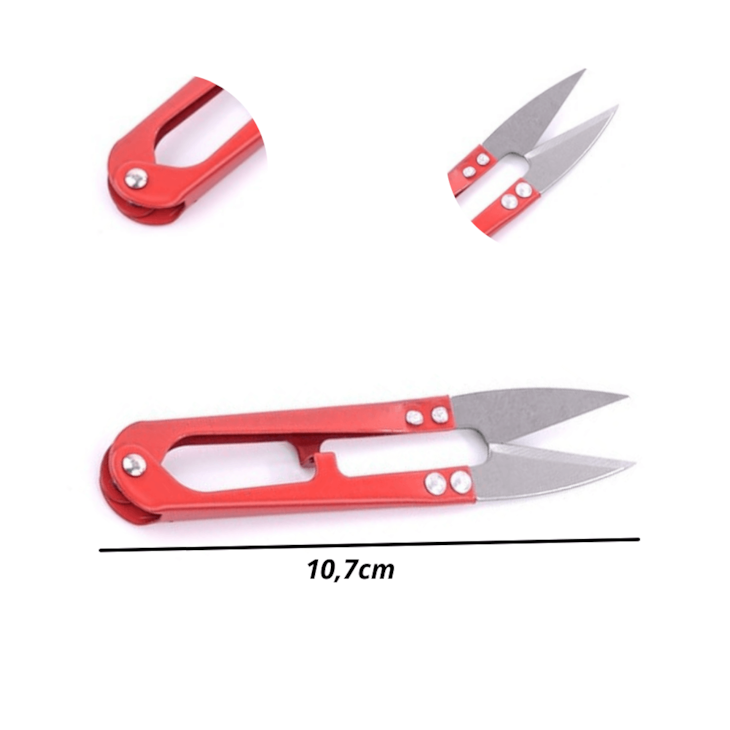 Tesoura de Arremate Artesanato Inox Vermelha 10,7cm Marpax