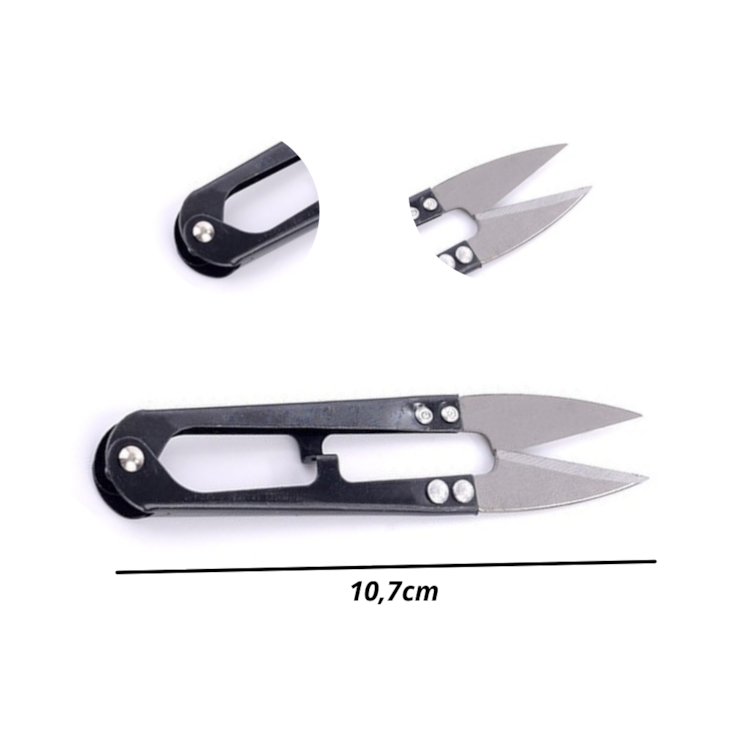 Tesoura de Arremate para Artesanato Inox Preto 10,7cm Marpax