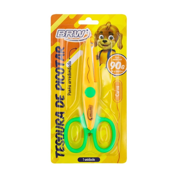 Tesoura de Picotar Papel Decorativa Curva Arte BRW 01un