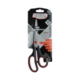 Tesoura Multiuso em Aço Inox e Cabo Preto 21cm BRW 01un