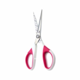 Tesoura Multiuso Soft em Aço Cabo Branco / Vermelho 17cm