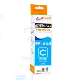 Tinta impressora Epson 664 compatível Premium Cyan 70ml