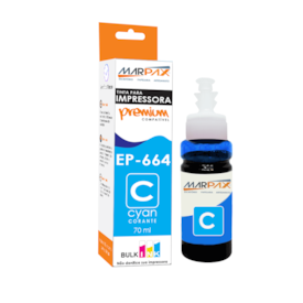 Tinta impressora Epson 664 compatível Premium Cyan 70ml