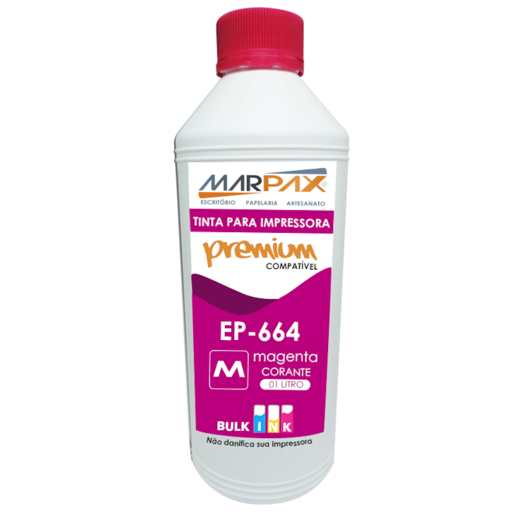Tinta impressora Epson 664 compatível Premium Magenta 1 LT