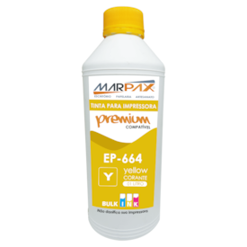 Tinta impressora Epson 664 compatível Premium Yellow 1 Litro