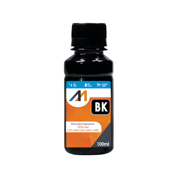 Tinta para impressora 664 L375 L455 L365 L355 L1300 BK 100ml