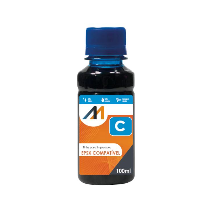 Tinta para impressora Compatível EPSX universal Cyan 100ml