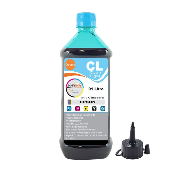 Tinta para impressora Epson Compatível Cyan Light 01 Litro