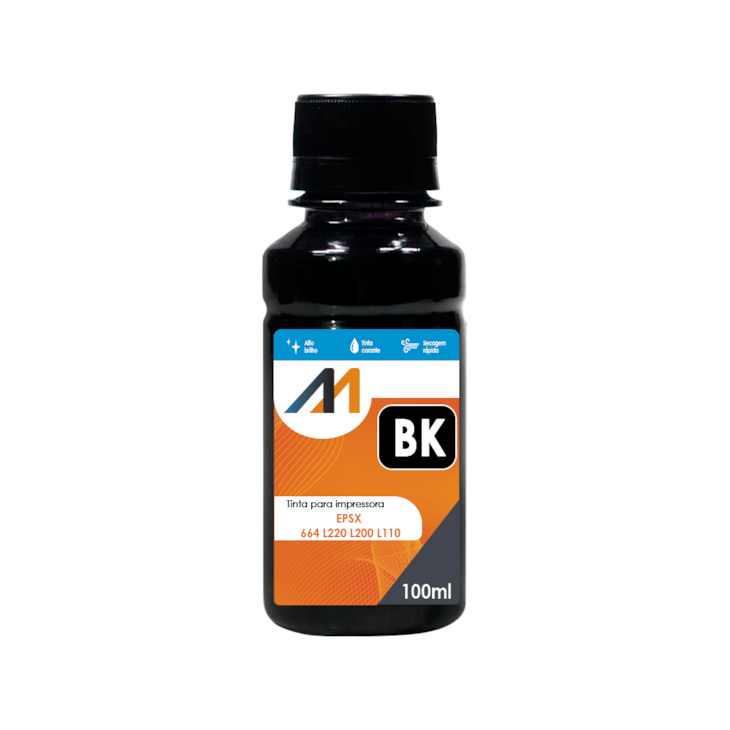 Tinta para impressora EPSX 664 L220 L200 L110 BK 100ml