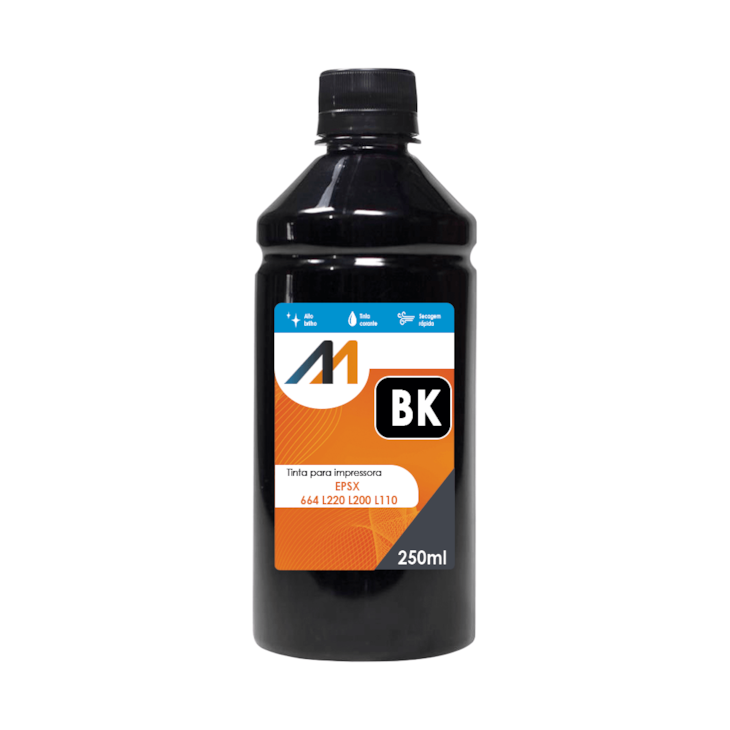 Tinta para impressora EPSX 664 L220 L200 L110 Black 250ml