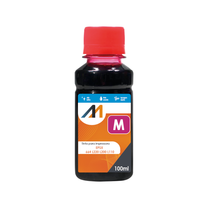 Tinta para impressora EPSX 664 L220 L200 L110 Magenta 100ml