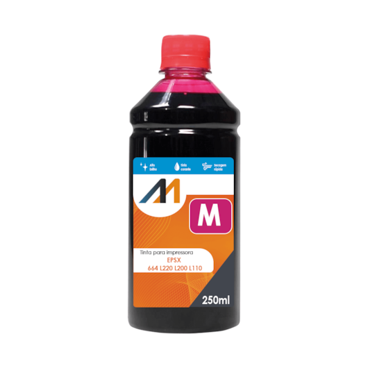 Tinta para impressora EPSX 664 L220 L200 L110 Magenta 250ml