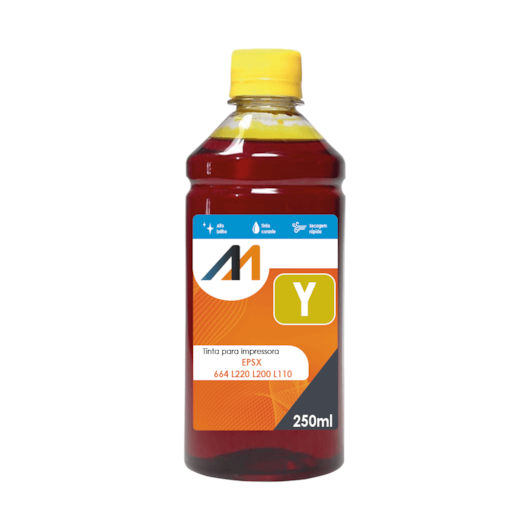 Tinta para impressora EPSX 664 L220 L200 L110 Yellow 250ml