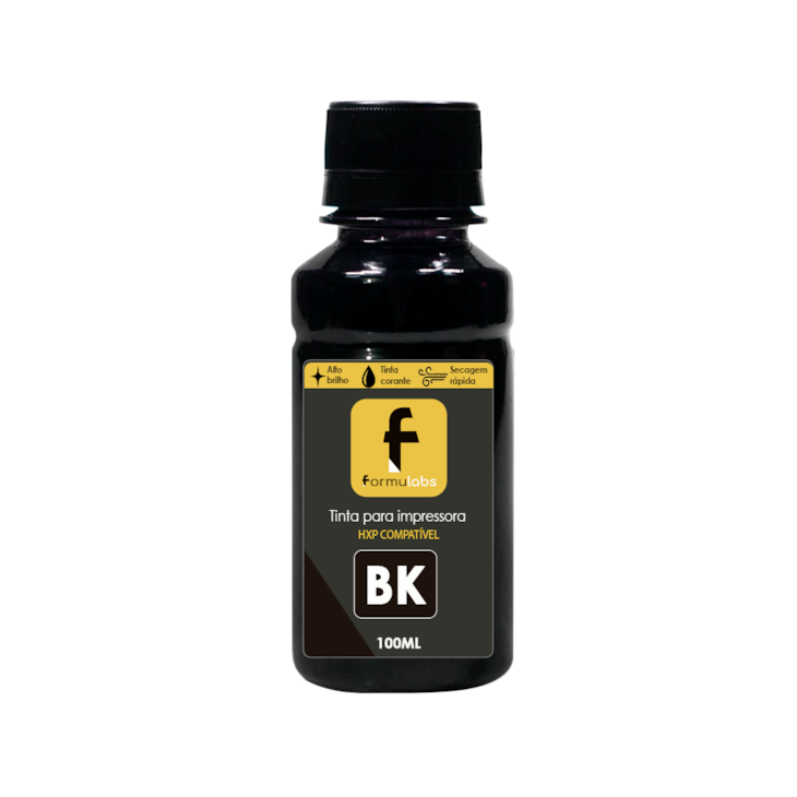 Tinta para impressora HP Compatível universal Black 100ml