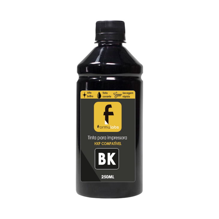 Tinta para impressora HP Compatível universal Black 250ml
