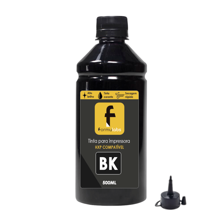 Tinta para impressora HP Compatível universal Black 500ml