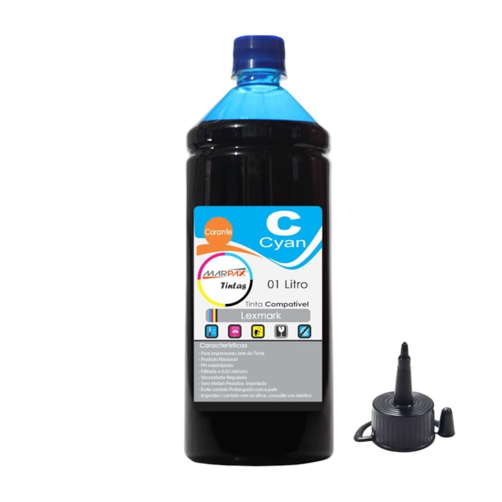 Tinta para impressora Lexmark Compatível Cyan  01 litro