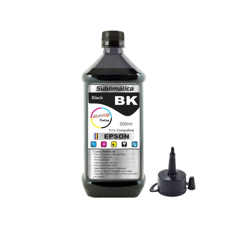 Tinta Sublimática Epson Compatível Black Marpax 500ml