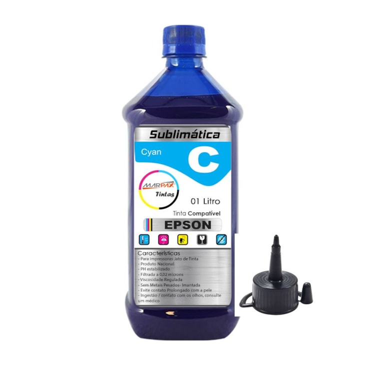 Tinta Sublimática Epson Compatível Cyan Marpax 01 Litro