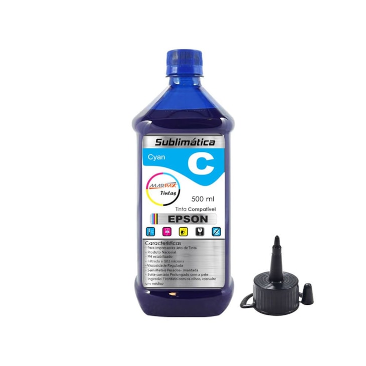 Tinta Sublimática Epson Compatível Cyan Marpax 500ml