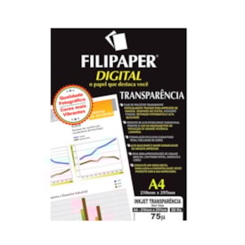 Transparência Jato de Tinta Sem Tarja Filipaper 50 Folhas