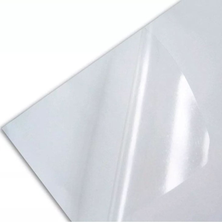 Vinil Adesivo A4 70g Transparente Brilhante Laser 50 Folhas