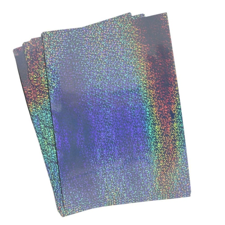 Vinil Adesivo A4 90g Holográfico Confete Laser e Jato 50Fls