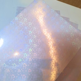 Vinil Adesivo Holográfico 90g A4 Coração Love 50fls Marpax