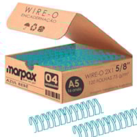 Wire-o Encadernação 2X1 A5 Azul Bebê 5/8 para 120fls 04un