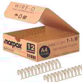 Wire-o Encadernação 2X1 A5 Bronze 1 1/8 para 250fls 12un