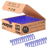 Wire-o para Encadernação 2x1 A4 Azul 1 1/4 para 270 fls 04un