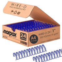 Wire-o para Encadernação 2x1 A4 Azul 1 para 200 fls 24un