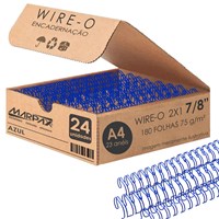 Wire-o para Encadernação 2x1 A4 Azul 7/8 para 180fls 24un
