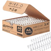 Wire-o para Encadernação 2x1 A4 Branco 3/4 para 140fls 50un
