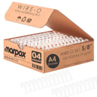 Wire-o para Encadernação 2x1 A4 Branco 5/8 para 120fls 04un