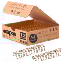 Wire-o para Encadernação 2X1 A4 Bronze 1 1/4 270fls 12un