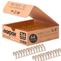 Wire-o para Encadernação 2x1 A4 Bronze 5/8 para 120fls 36un