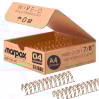Wire-o para Encadernação 2X1 A4 Bronze 7/8 para 180fls 04un