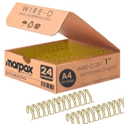 Wire-o para Encadernação 2x1 A4 Dourado 1