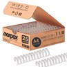 Wire-o para Encadernação 2x1 A4 Prata 1 1/8 até 250fls 25un