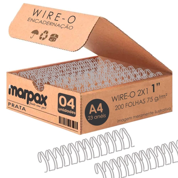 Wire-o para Encadernação 2X1 A4 Prata 1