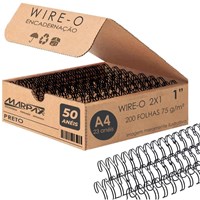 Wire-o para Encadernação 2x1 A4 Preto 1 para 200 fls 50un