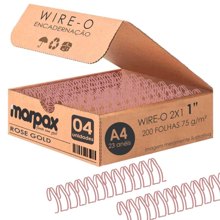 Wire-o para Encadernação 2x1 A4 Rose Gold 1