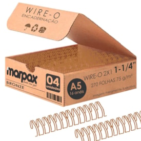 Wire-o para Encadernação 2x1 A5 Bronze 1 1/4 270fls 04un