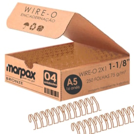 Wire-o para Encadernação 2x1 A5 Bronze 1 1/8 250fls 04un