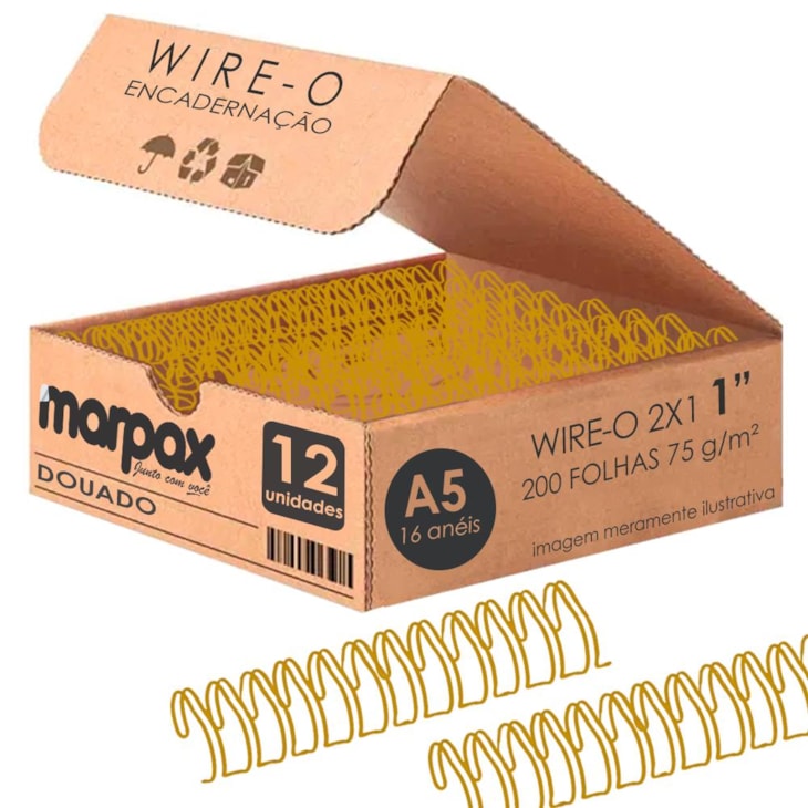 Wire-o para Encadernação 2X1 A5 Dourado 1