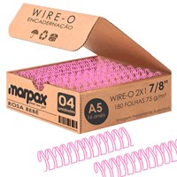 Wire-o para Encadernação 2x1 A5 Rosa Bebê 7/8 para 180 fls 04un